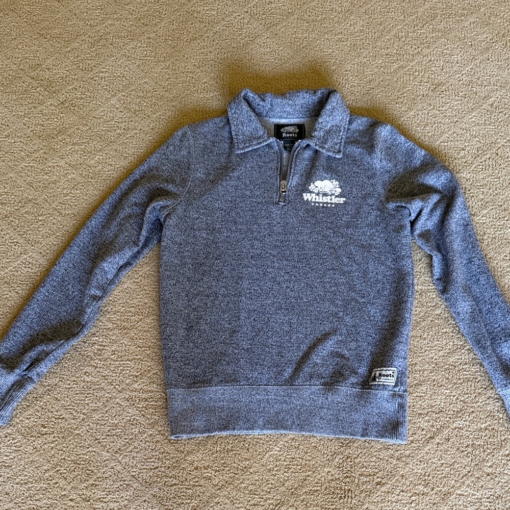 Roots Heather Gray Men's Zip-Up Sweater